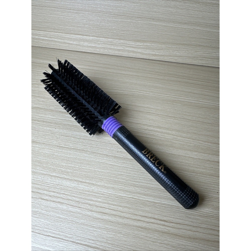 Vintage Breck‎ Round Hair Brush Black Purple 90s